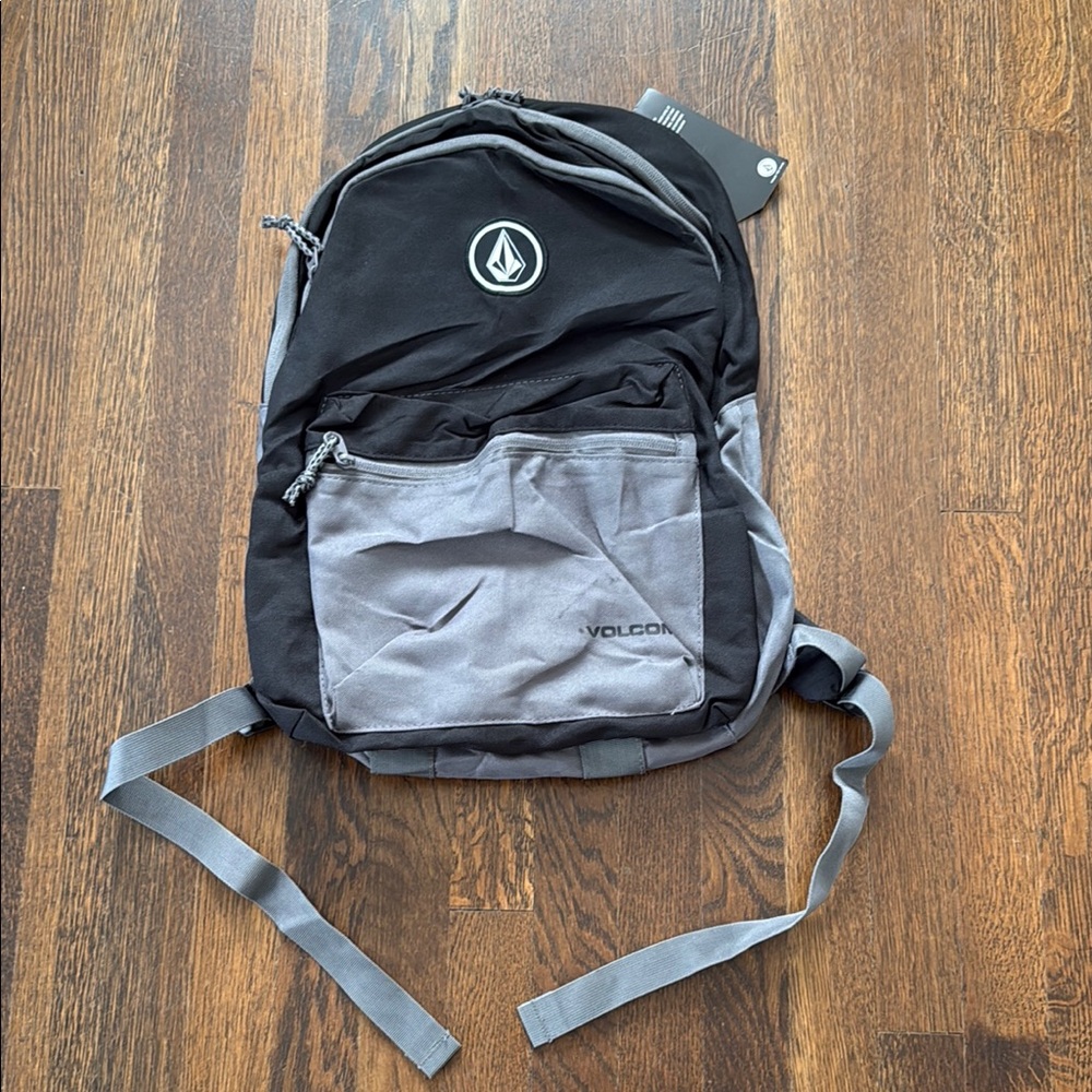 Volcom Black and Gray Backpack with Adjustable Straps
